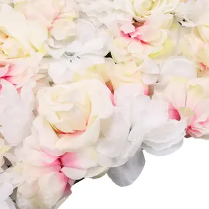 Artificial Flower Wall Backdrop Panel, 60cm x 40cm, White Jasmine & Pink Shade