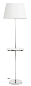 Interiors by Premier Chrome Finish Tapered Table Lamp, Easy-to-Use Switch Besides Lamp, Space-Saver Lounge Room Lamp