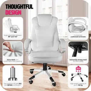 tectake Office chair Zulu - desk chair computer chair - white