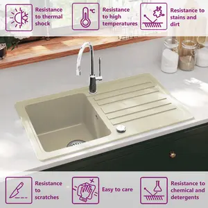 Belfry Bathroom Makiver 600mm L x 450mm W Resin Rectangular Sink with Overflow White