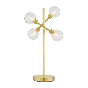 Litecraft Supa Brass 4 Light Stick Table Lamp