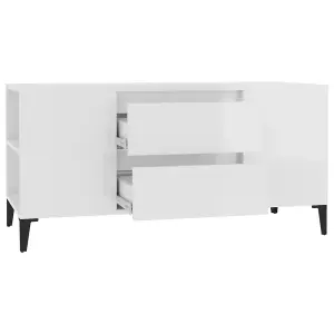 Berkfield TV Cabinet High Gloss White 102x44.5x50 cm Engineered Wood