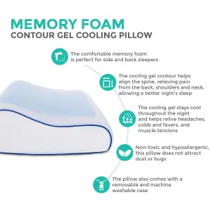 MEMORY FOAM NECK CONTOUR PILLOW