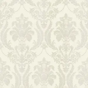 Galerie Italian Style White Classic Floral Damask Wallpaper Roll