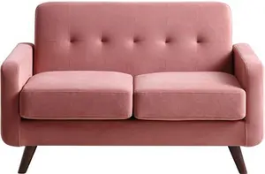 Clarence 2-Seater Sofa In Blush Pink Velvet - Daals - Sofas