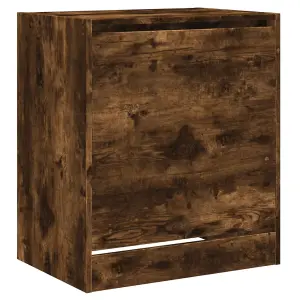 Berkfield Shoe Cabinet Smoked Oak 60x42x69 cm Engineered Wood