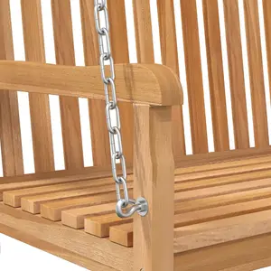 vidaXL Swing Bench Solid Teak Wood 114x60x64 cm