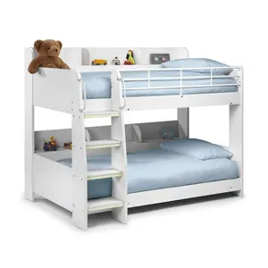 Abby Single (3') Standard Bunk Bed with Bookcase White