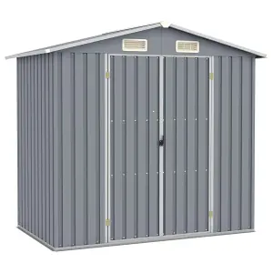 Berkfield Garden Shed Grey 205x129x183 cm Galvanised Steel