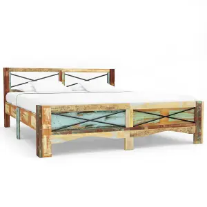 Berkfield Bed Frame Solid Reclaimed Wood 180x200 cm 6FT Super King