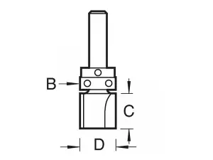 Trend C121 x 1/4 TCT Bearing Guided Template Profile Cutter 12.7 x 25.4mm