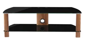 Century TV-Stand Walnut look/Black Glass ADCE1200-BLK