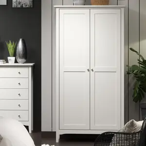 2 door painted wardrobe - Como White