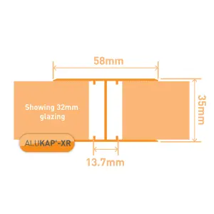 Alukap AKX982 32mm Jointing strip (W)32mm