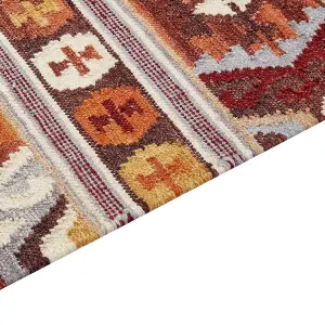 Wool Kilim Area Rug 160 x 230 cm Multicolour AYGAVAN