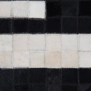 Cowhide Area Rug 80 x 150 cm Black and White BOLU