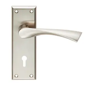 Venti Lock Door Handle (Set of 2) Satin Nickel