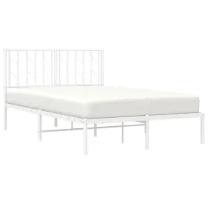 Berkfield Metal Bed Frame without Mattress with Headboard White 120x200cm