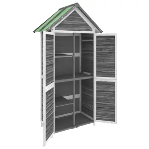 Berkfield Garden Tool Shed Grey 89x52.5x175 cm Solid Wood Pine