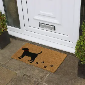 Eco-Friendly Latex Backed Coir Door Mat, Puppy Love