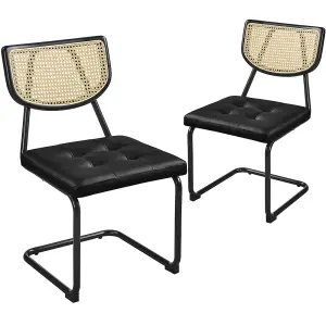 Yaheetech 2pcs Modern Armless Dining Chairs with Mesh Rattan Back