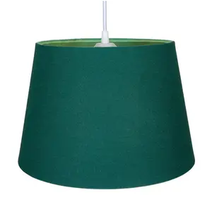 Traditional Linen Fabric Drum Shade for Pendant & Lampshade Green / 22cm H x 35cm W x 35cm D