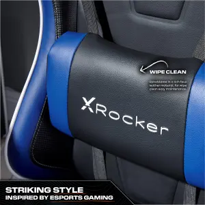 X-Rocker Agility eSport Gaming Chair Racing PC Reclining Adjustable PC Gaming Seat - BLUE