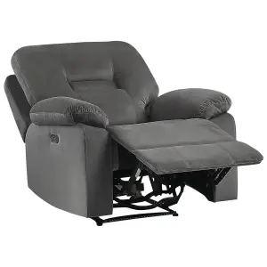 Electric Recliner Chair BERGEN LED Velvet Dark Grey