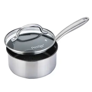 Prestige Scratch Guard Silver Round Stainless Steel Non-Stick Cookware Pan Set Pack of 5