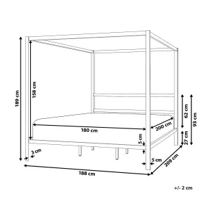 Metal EU Super King Size Canopy Bed Black LESTARDS