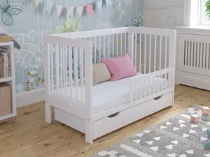 Luca cot bed 120x60cm with drawer & Aloe Vera mattress