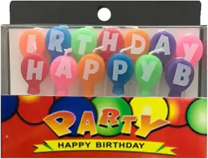 Happy Multicolour Metallic Polka Dot Letters/Sprial Candles for Boys Girls  Party Cake Toppers Decorations