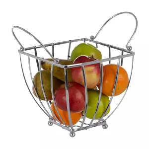 Essentials by Premier Asa Chrome Fruit Basket with Round Handle