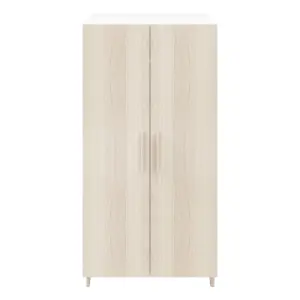 GoodHome Atomia Freestanding Matt white oak effect Chipboard Wardrobe (H)1875mm (W)1000mm (D)580mm