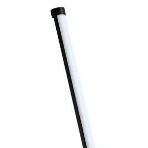 Modern Sleek Stick Style LED Standard Floor Lamp in Matt Black with Foot Dimmer