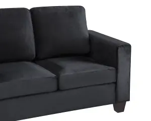 Dakota 2 Seater Black Velvet Fabric Sofa