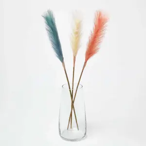 HOMESCAPES Artificial Pampas Grass Set of 3 Multi-Coloured, 78cm