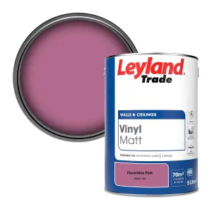 Leyland Trade Vinyl Matt Walls & Ceilings Emulsion Paint Florentine Pink (PPG17-09) 5L