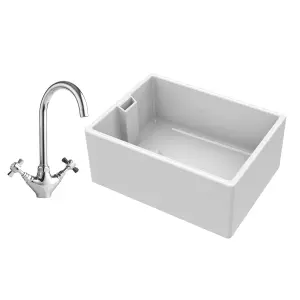 Single Bowl Fireclay Belfast Sink with Mono Kitchen Sink Mixer Tap - Balterley