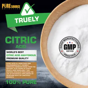 PSN Citric Acid Fine Granulated 1KG for Descaler, Multi-Surface & Multi-Purpose Cleaner, Limescale