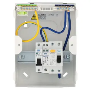 BG Fortress IP20, 5 Module Populated EV Kit 40A 30mA RCD Type A, 40A MCB, Type 2 SPD