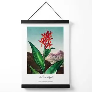 Vintage Floral Exhibition -  Indian Reed Medium Poster with Black Hanger