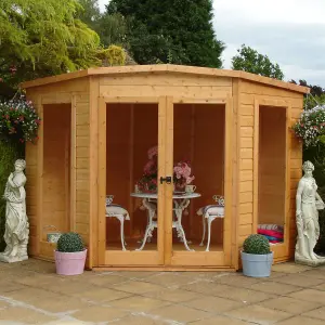 Shire Barclay 8x8 ft & 2 windows Pent Wooden Summer house - Assembly service included