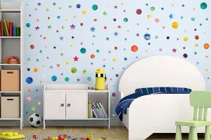 Walplus Combo Kids - Watercolour Universe Wall Sticker - PVC