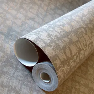 Galerie Adonea Zeus Grey Copper Metallic Geometric 3D Embossed Wallpaper Roll