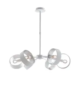 Luminosa OLYMPIC 6 Light Pendant Ceiling Light White, Silver 67x16cm