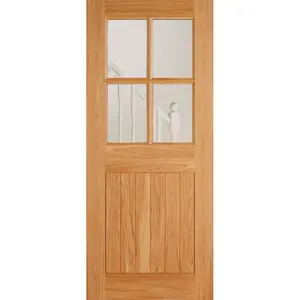 Cottage 4L Glazed Oak External Door 1981mm H x 762mm W x 44mm D