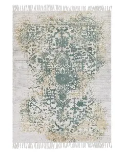 Vintage Area Rug 140 x 200 cm Beige and Green BOYALI