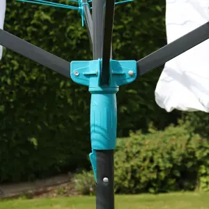 JVL 4 Arm Powder Coated Steel Rotary Airer, 50 Metres