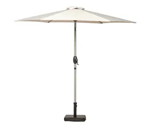 2.5m Ivory Brushed Aluminium Crank and Tilt Parasol